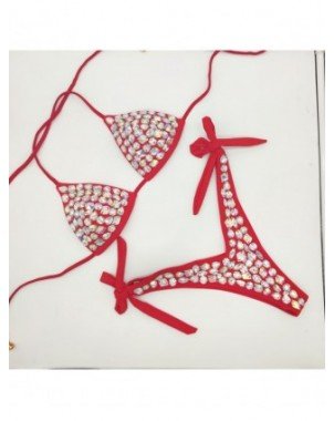 Maudymosi kostiumėliai-Seksualūs ir paplūdimio-Diamond Bikini rinkinys Rhinestone maudymosi