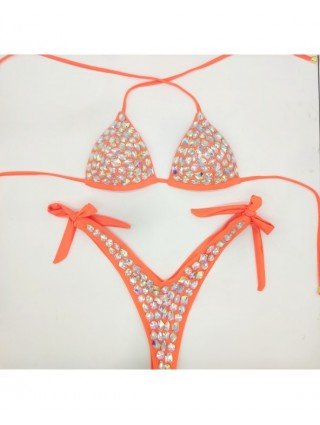 Maudymosi kostiumėliai-Seksualūs ir paplūdimio-Diamond Bikini rinkinys Rhinestone maudymosi