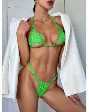 Maudymosi kostiumėliai-Bikinio rinkiniai-Seksualus Mini Bikini rinkinys Trikampis Bandage