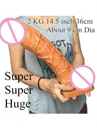 Prekės suaugusiems 18+-Vibratoriai, dildos-14.56" 370mm Ekstremalus didelis realistinis dildo