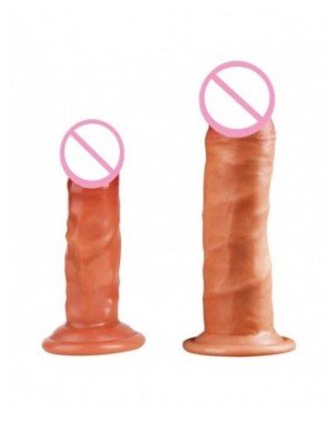 Prekės suaugusiems 18+-Vibratoriai, dildos-Dvigubo sluoksnio minkštas realistinis penis Didelis