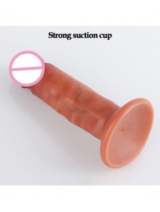 Prekės suaugusiems 18+-Vibratoriai, dildos-Dvigubo sluoksnio minkštas realistinis penis Didelis