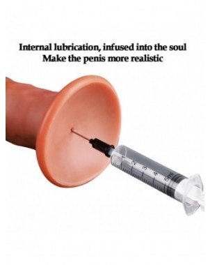 Prekės suaugusiems 18+-Vibratoriai, dildos-Dvigubo sluoksnio minkštas realistinis penis Didelis
