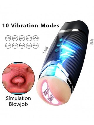 Prekės suaugusiems 18+-Masturbaciniai, Pompos-2 in 1 vyrų masturbacijos puodelis Dviejų kanalų