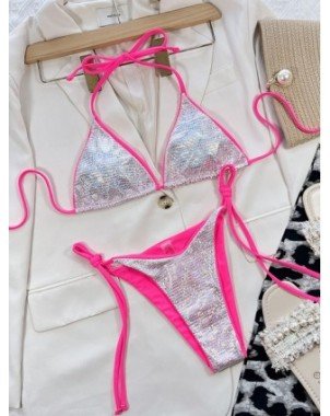 Swimwear-Bikini Sets-Sexy Bikinis 2023 New Summer Shiny Micro