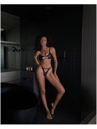 Sexy clothes-Sexy Underwear-Ellolace Leather Lingerie Set Women