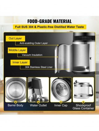 Kitchen-Drinkware-4L Water Distiller Purifier Filter for