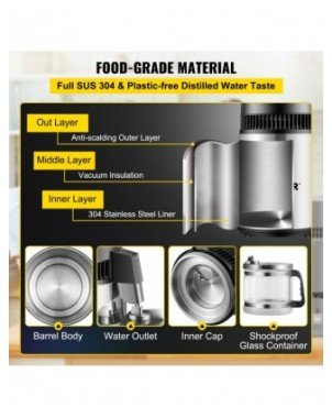 Kitchen-Drinkware-4L Water Distiller Purifier Filter for