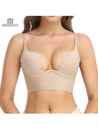 Moteriški apatiniai-Formuojantys drabužiai-Bodysuit Shapewear Deep V-Neck Body Shaper Backless
