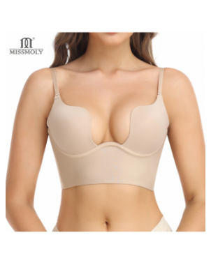 Moteriški apatiniai-Formuojantys drabužiai-Bodysuit Shapewear Deep V-Neck Body Shaper Backless