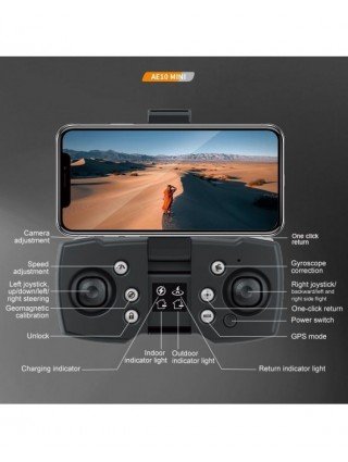 Fotoaparatai ir Kameros-Filmuojantys Dronai-LEETA Drones 2023 AE10 Mini 8K HD dvigubas