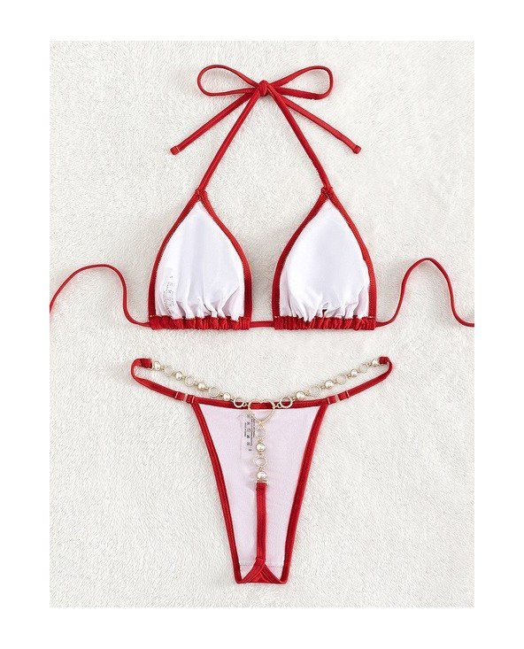 Maudymosi kostiumėliai-Bikinio rinkiniai-2023 m. „Halter Mini Micro String Pearl Diamond Bikini Maudymosi kostiumėliai-Bikinio rinkiniai-2023 m. „Halter Mini Micro String Pearl Diamond Bikini