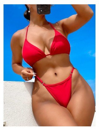 Swimwear-Bikini Sets-2023 Halter Mini Micro String Pearl