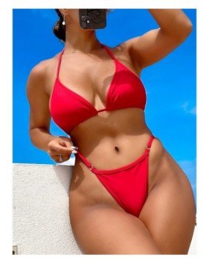 Swimwear-Bikini Sets-2023 Halter Mini Micro String Pearl