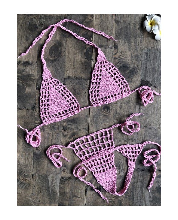 Maudymosi kostiumėliai-Bikinio rinkiniai-Rankų darbo nerti Micro Bikini G string String Beach Maudymosi kostiumėliai-Bikinio rinkiniai-Rankų darbo nerti Micro Bikini G string String Beach