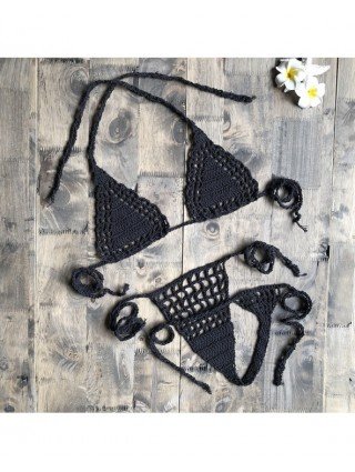 Swimwear-Bikini Sets-Handmade Crochet Micro Bikini G Thong