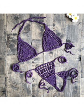 Swimwear-Bikini Sets-Handmade Crochet Micro Bikini G Thong