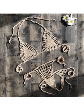 Swimwear-Bikini Sets-Handmade Crochet Micro Bikini G Thong