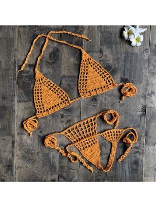 Swimwear-Bikini Sets-Handmade Crochet Micro Bikini G Thong