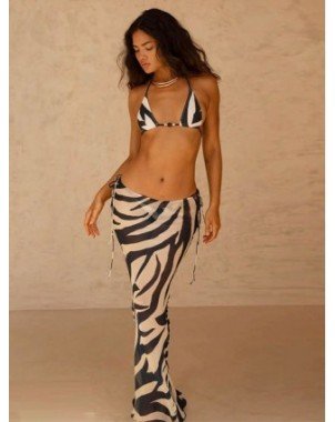 Swimwear-Cover-Ups-Sexy Zebra Stripes 3 Pieces Bikini Set 2023