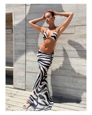 Swimwear-Cover-Ups-Sexy Zebra Stripes 3 Pieces Bikini Set 2023