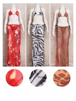 Swimwear-Cover-Ups-Sexy Zebra Stripes 3 Pieces Bikini Set 2023