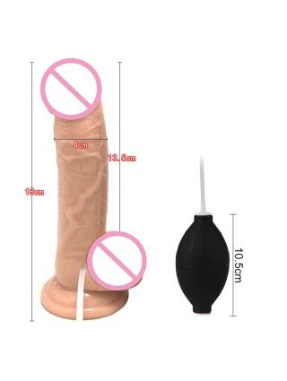 Vibratoriai, dildos-Realistiški dildo-Realistiškas ejakuliacinis purškiamas vandens penis su