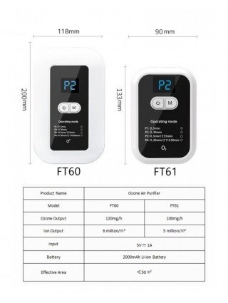 Įrankiai ir priežiūra-Kiti priežiūros produktai-Įkraunamas ozono generatorius oro valytuvai