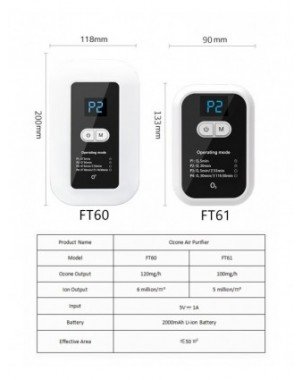 Įrankiai ir priežiūra-Kiti priežiūros produktai-Įkraunamas ozono generatorius oro valytuvai