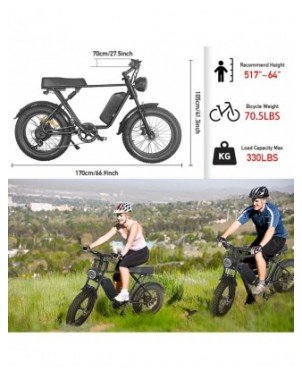 Cycling-Bicycles-C91 1000W Electric Bike 48V 20Ah 20*4.0 Fat