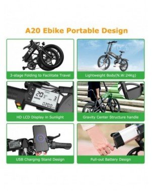 Cycling-Bicycles-YA20 500W Electric Bike 20`Flodable Electric