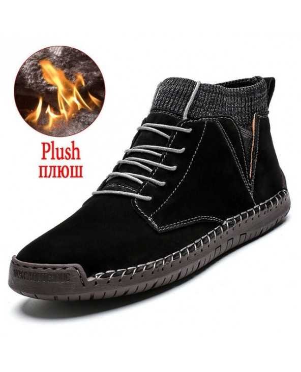 Brand Men's Snow Boots Winter Plush Warm Men Motorcycle Boots Brand Men's Snow Boots Winter Plush Warm Men Motorcycle Boots