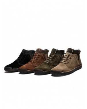 Brand Men's Snow Boots Winter Plush Warm Men Motorcycle Boots