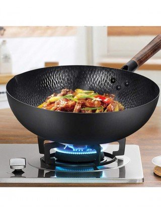 Kitchen-Bakeware-High Quality Iron Wok Traditional Handmade