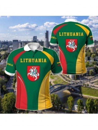 Viršutiniai drabužiai ir striukės-Marškiniai-Lietuvos vėliava ir herbas Individualūs polo