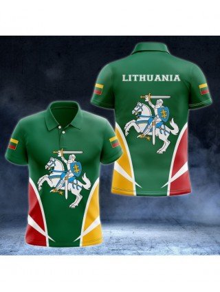 Viršutiniai drabužiai ir striukės-Marškiniai-Lietuvos vėliava ir herbas Individualūs polo