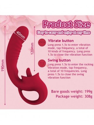Vibratoriai, dildos-Makšties ir klitoriui-Klitorio laižymo G taško vibratorius Realistinis