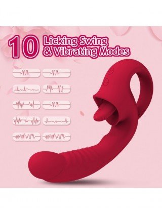 Vibratoriai, dildos-Makšties ir klitoriui-Klitorio laižymo G taško vibratorius Realistinis