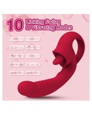 Vibratoriai, dildos-Makšties ir klitoriui-Klitorio laižymo G taško vibratorius Realistinis