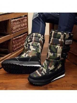 Men Boots Platform Woman Snow Boots for Men Thick Plush