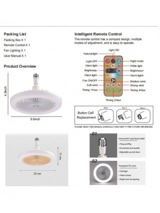 Indoor Lighting-Ceiling Lights-3in1 30w Ceiling Fan With