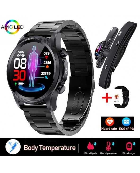ECG+PPG Bluetooth Call Smart Watch Men Laser Health Blood