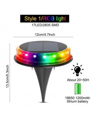 Outdoor Lighting-Solar Lamps-Solar Powered Disk Lights 17LED