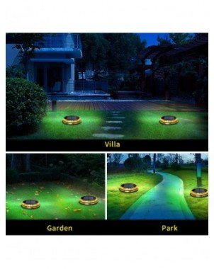 Outdoor Lighting-Solar Lamps-Solar Powered Disk Lights 17LED
