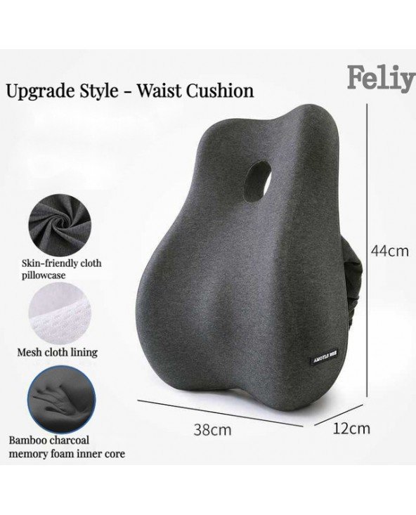 Memory Foam Office Chair Cushion Car Seat Support Waist Pillow Massage  Lumbar Orthopedic Pillow Buttock Coccyx Cushion Back Pads