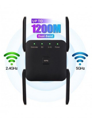 Kompiuterių tinklai-Belaidžiai maršrutizatoriai-5Ghz AC1200 WiFi kartotuvas 1200Mbps