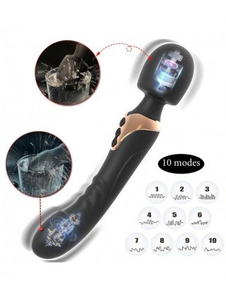 Vibratoriai, dildos-Makšties ir klitoriui-Galingas Dildo vibratorius Dvigubo variklio silikono