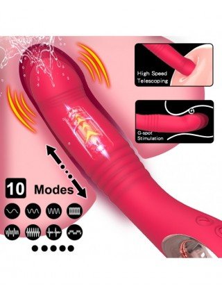 Vibrators, Dildos-For vagina and clitoris-10 Modes Telescopic