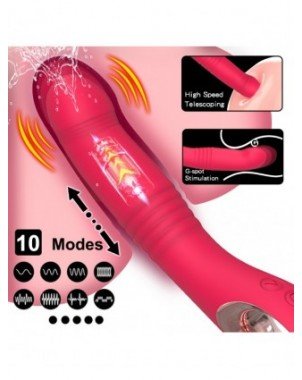 Vibrators, Dildos-For vagina and clitoris-10 Modes Telescopic