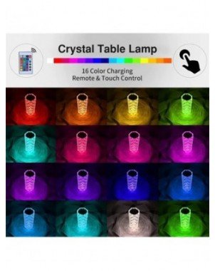 Indoor Lighting-Night Lights-3/16 Colors Crystal Rose Table